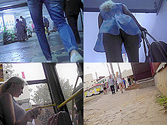 Sexy upskirt porn with amateur blonde in a public place