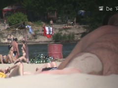 Beach voyeur hunter hiding and shooting nude people