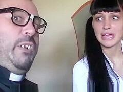 Puta Locura Old Horny Priest Fucking A Slutty Schoolgirl