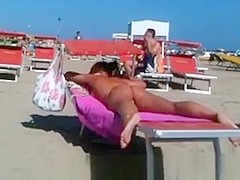 Wonderful thong ass on the beach