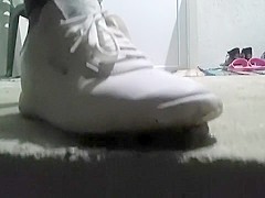 Snail crushed under sneakers