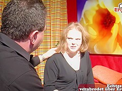 Fat German milf persuaded to have sex