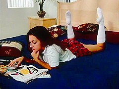 Teen drilled on her bed