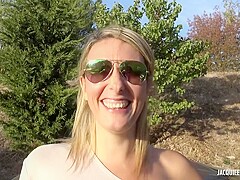 Emma Klein - French Slut Emma Gets Double Fucked Hard Outside