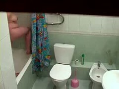 Chubby redhead amateur shower cam