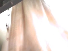 Sweet bodied mature shows hairy cunt on dress room spy cam