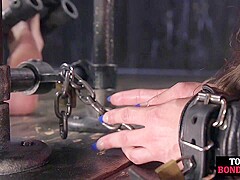 BDSM subject caned by her maledom in erotic bondage couple