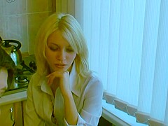 That horny blondie doesn't like the taste of her boyfriend's jizz