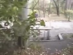 I jerked off in the bushes, looking at the strange woman