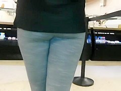 Cute girl's ass while she's on tip toes
