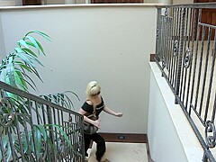 Lou Charmelle gives an amazing blowjob to a horny dude