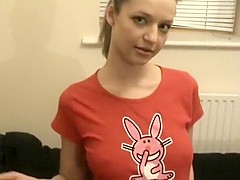 Playful Youthful Britney Blows Lolly Pop & Poses For The Videocamera