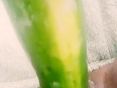 Pt 2. Creamy cucumber masturbation