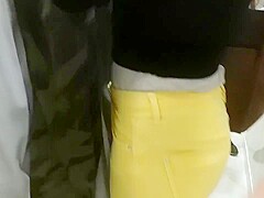 Cumshot in my mouth, while I play with him at the store&acute;s fitting room