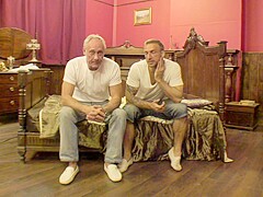 Salacious Blonde in Lingerie Meets Ben Dover and Young Lad