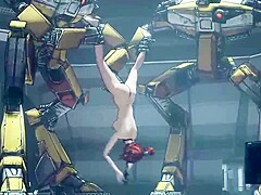 Lady explores BDSM with multiple lovers while bound in fiery hentai group scene