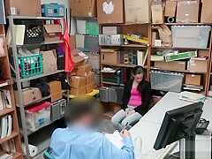 Sexy Shoplifter Gets Banged In The Office Store