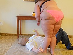 BBW Trampling and Food Squash on Slave's Body