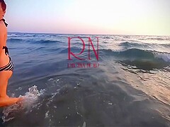 Sexiest Lady At Lonely Nudist Beach. Ebony Swimsuit. Ebony Bikini