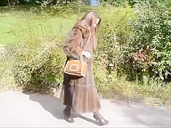 Julie Skyhigh in sable fur coat