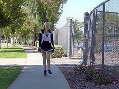 Blonde school teen Lily Rader riding her daddy