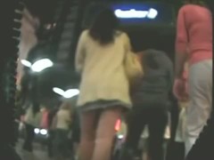 Public upskirt amateur milf brunette