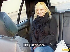 Nerdy Blonde Skunk In Glasses Gets Back At Cheating Boyfriend By Fucking Cabbie - Emily Sweet
