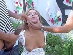 Euro slut fucks huge dick in public bus
