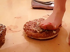 Crushing Chocolate Cake With Bare Feet Messy Sticky Chocolate Ballet Shoes