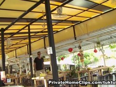 Curly Thai breaking in white tourist