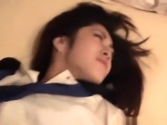 Shy japanese girl in girl outfit fucks after school