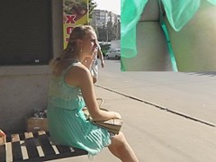 Real Russian girl public upskirt