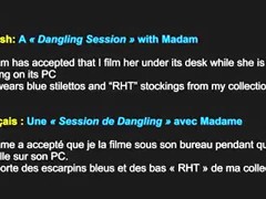 Madam accepted to be filmed while she DANGLES in Stockings