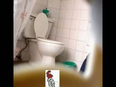 Chubby asian pissing in her bathroom voyeur candid video