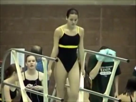 Girls swim in their tight costumes