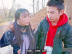 Buxom Japanese Fucked While Cuckold Watches - Pov