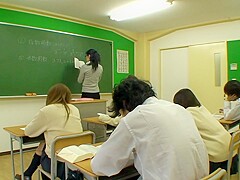 Beautiful Japanese teacher enjoys oral sex in the college infirmary