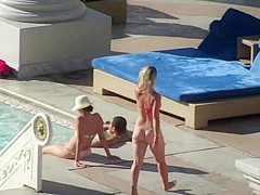 Las Vegas Pool Voyeur - PAWG in White Thong