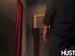 Lingerie clad Bianca Breeze has throat gangbanged before DP