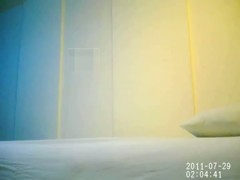 Young Asian couple having sex in a spy cam video