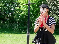 Sexy Street Mimes In Reality Threesome With Yasmina Khan And Frances Bentley