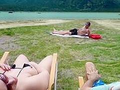 Masturbates On The Beach In Front Of My Husband
