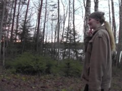 Evelina Juliet in hot couple fucking while in the outdoors