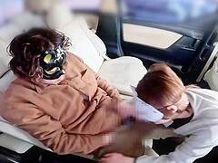 I Made My Adulterous Wife Blowjob In The Car And Made Her Cum Continuously With Clothed Sex From The
