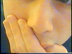 Solo hand fetish boy sucking his thumb licking his fingers and biting his nails (1)