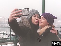 Cute Sexy Lesbians Warm Each Other Up With Pussy Eating Passion