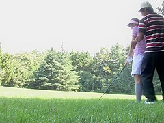 Horny Japanese gal pounded hard after a round of golf