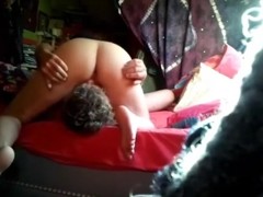 woman sit on his face making him to take up with the tongue her cum-hole