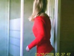 Sexy blonde on a spy cam shower vid