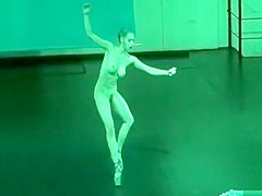 Nude art show with a naughty ballerina